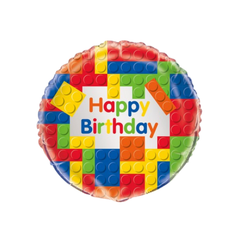 Palloncino  Foil "Happy Birthday" Building Blocks 18" - 45cm pz1