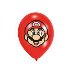 Super Mario latex golyók 11"/cm28 4 színes nyomattal, 6 db