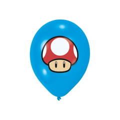 Super Mario latex golyók 11"/cm28 4 színes nyomattal, 6 db