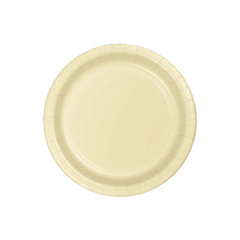 Piatto Carta Tinta unita Avorio cm18  pz24