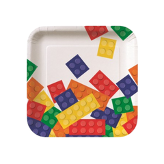 Piatto Carta Dessert Block Party  cm18 pz8