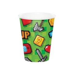 Bicchiere Carta Videogame Gaming Party ml266 8pz