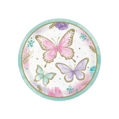 Piatto Carta Farfalle cm23 pz8
