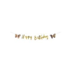 "Happy Birthday" Shaped Garland Butterflies 213x17cm pcs1
