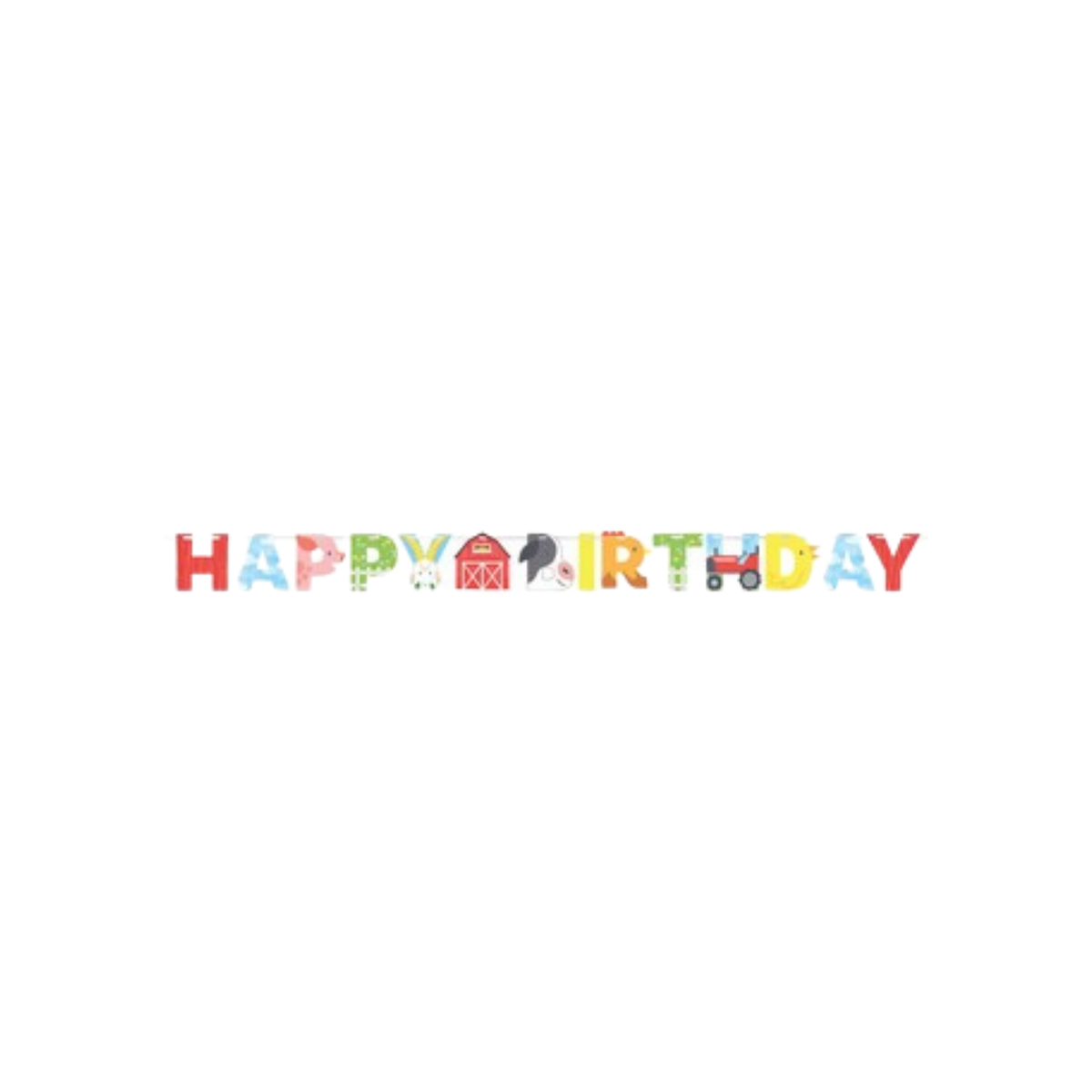 Festone Sagomato "Happy Birthday" Fattoria cm254x15 pz1