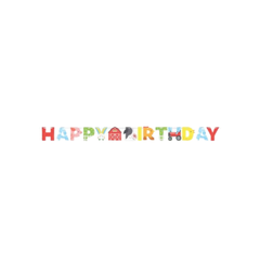 Festone Sagomato "Happy Birthday" Fattoria cm254x15 pz1