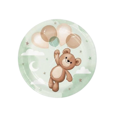 Paper Dessert Plate Teddy Bear cm18 pcs8