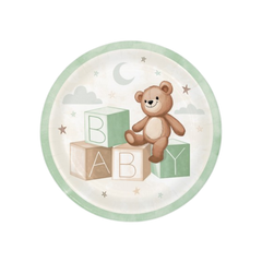 Teddy Bear Paper Plate cm23 8pcs