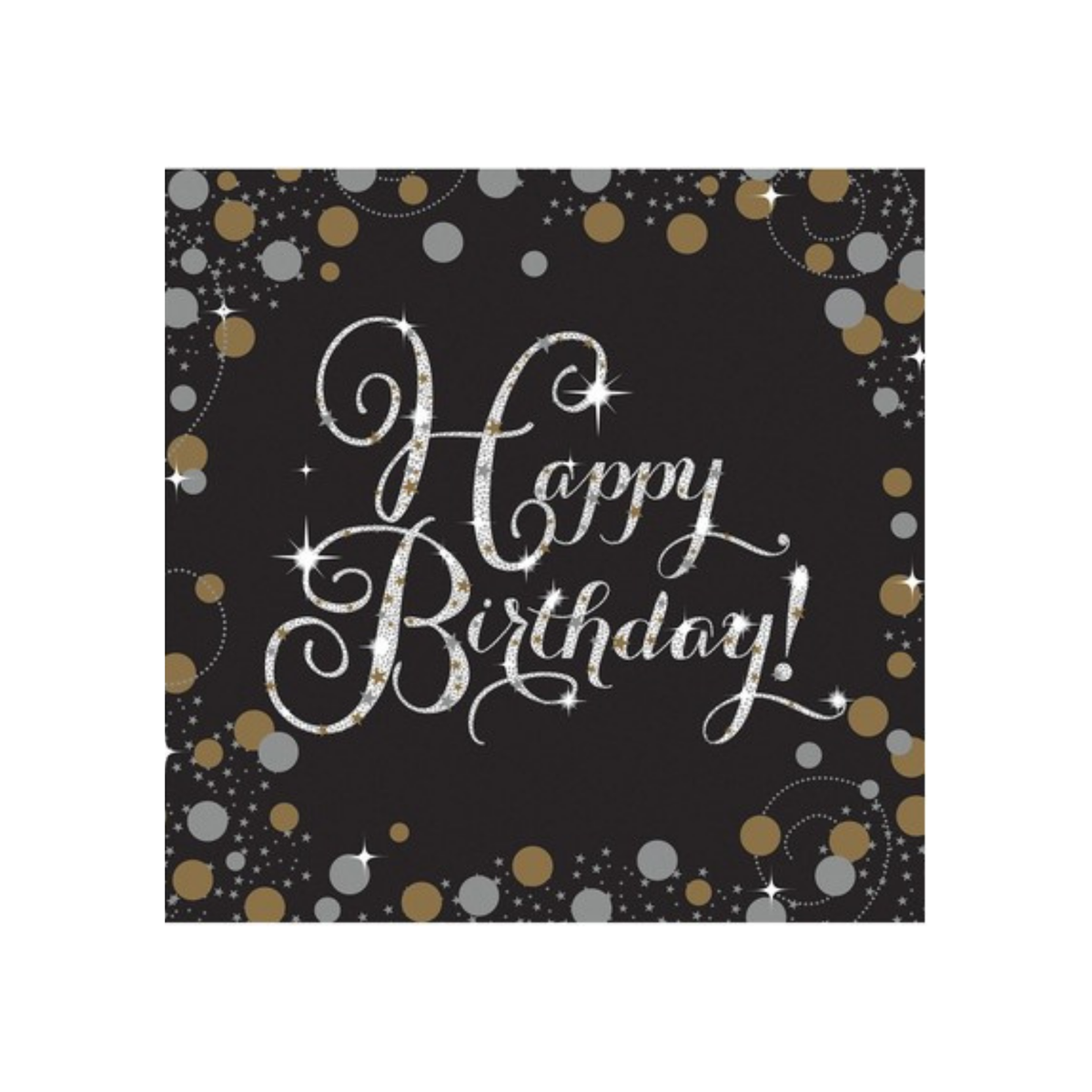 Napkin "Happy Birthday" Sparkling Celebrations cm33x33 pcs 16