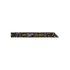 Fascia Sparkling Gold Celebration cm152,4x8,4
 eta' personalizzabile con adesivi