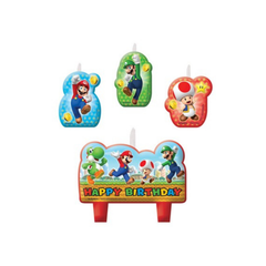 Candelina Super Mario set 4 pz