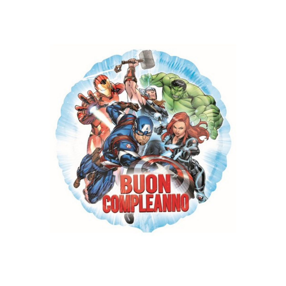 Pallone Foil Avengers 17"  Buon Compleanno  42 cm pz1