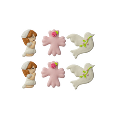 Decorazioni Zucchero Prima Comunione Girl Decora kit da 6pz