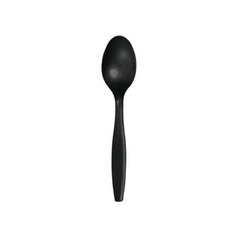 Sima fekete műanyag kanál 15,5 cm db 24
