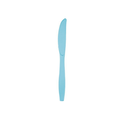 Coltello Plastica Tinta unita Celeste cm17 pz24