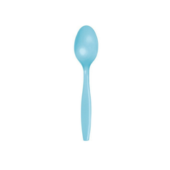 Plastic Spoon Plain Light Blue cm15.5 pcs24