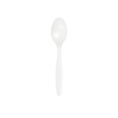 Cucchiaio Plastica Tinta unita  Bianco  cm15,5 pz24