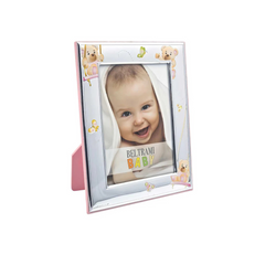 Cornice Argento Bimba Orsetto Altalena Rosa Beltrami Cm 9x13 Pz1 a Cf.
