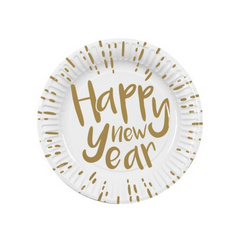 Piatto Carta Happy New Year cm 23 pz10 a cf.