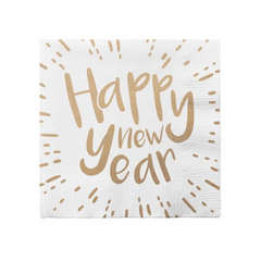 Tovagliolo Carta Happy New Year cm 33x33 pz20 a cf.