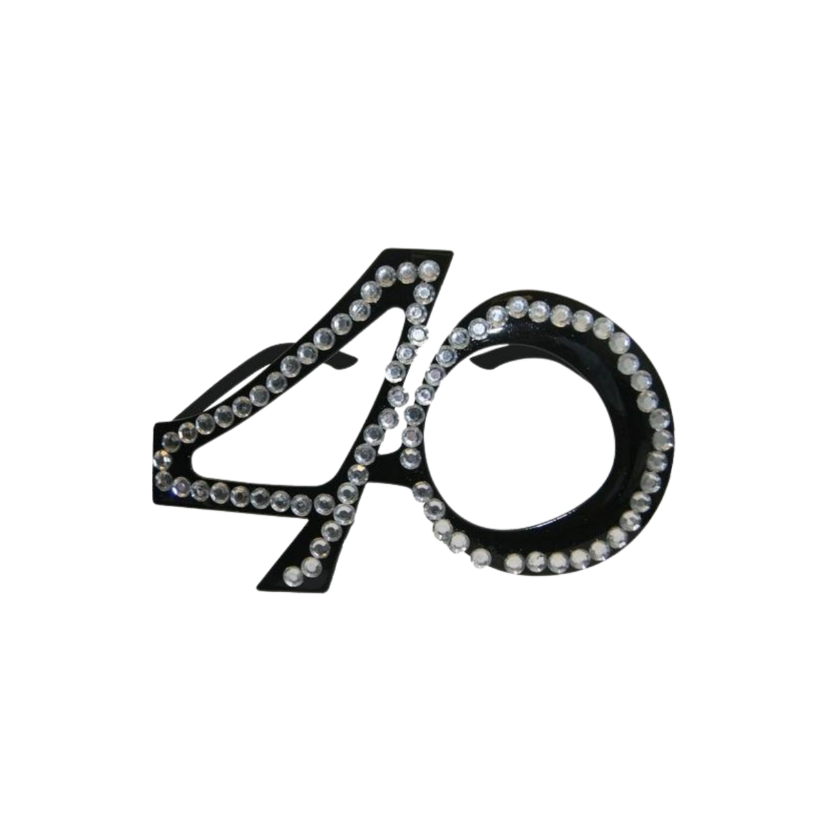 Occhiali Plastica "40 anni" Neri con strass pz1