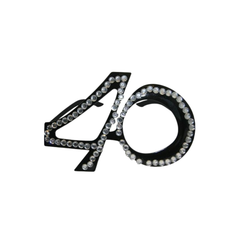 Occhiali Plastica "40 anni" Neri con strass pz1