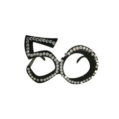 Occhiali Plastica "50 anni"  Neri con strass pz1