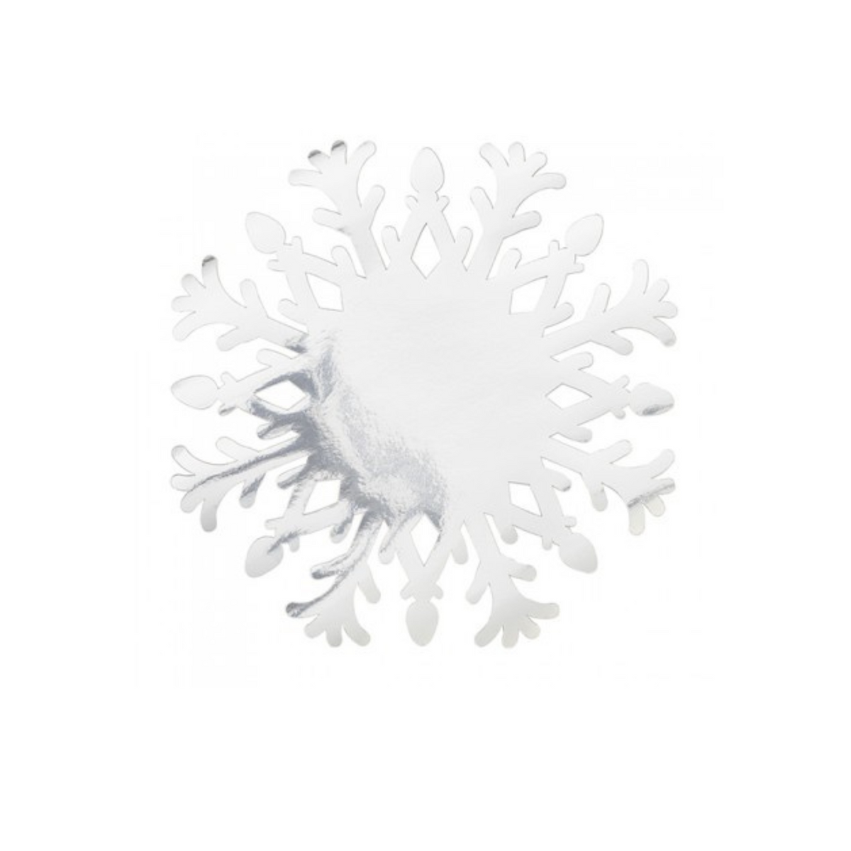 Sottopiatto Carta "Fiocco di Natale" Argento Metal. diam cm33 pz 4 a cf.