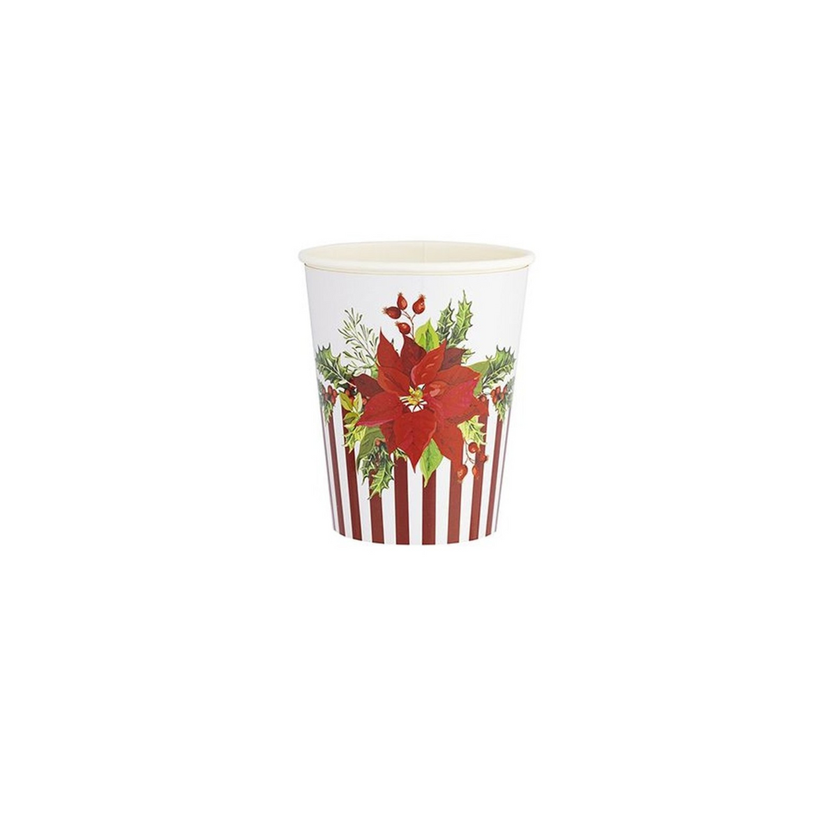 Bicchiere Carta Natale "Christmas Flowers" Ml 250 pz 8 a cf.