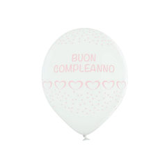 Palloncini in Lattice" Buon compleanno" Rosa 12" cm30 pz24