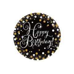 Happy Birthday Sparkling Celebrations Paper Plate cm23 pcs 8