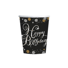 Happy Birthday Sparkling Celebrations Paper Glass ml250 pcs 8