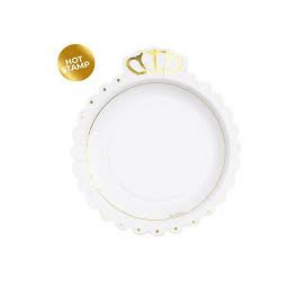 Piatto Carta Con Corona in Oro Cm20 Pz8 a cf.