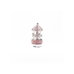 Giostrina Carillon Resina Rosa/Argento con luci cm 16,20 pz1 a cf.