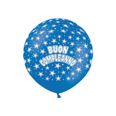 Palloncini in Lattice "Buon compleanno" Azzurro 24" cm60 pz2