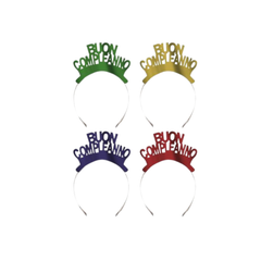 Tiara "Buon compleanno" colori assortiti cm 8x12 pz4 pz1