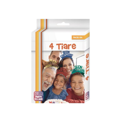Tiara "Buon compleanno" colori assortiti cm 8x12 pz4 pz1