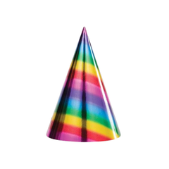Rainbow fémes papír kúpos kalapok - Rainbow 8db