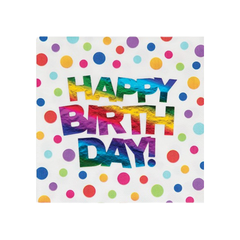 Tovagliolo Happy Birthday Arcobaleno - Rainbow cm33x33 16pz