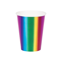 Bicchiere Carta Arcobaleno Rainbow ml266  8pz