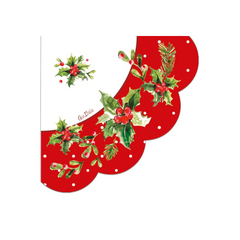 Tovagliolo Carta Natale "Holly Christmas" cm33x33 pz 16 a cf.