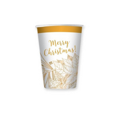 Bicchiere Carta Natale "Christmas Gold " Ml 200 pz 8 a cf.