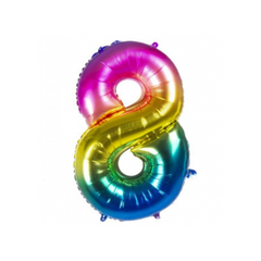 Pallone Foil Numero "8" Arcobaleno 34"- 86cm pz1 a cf.