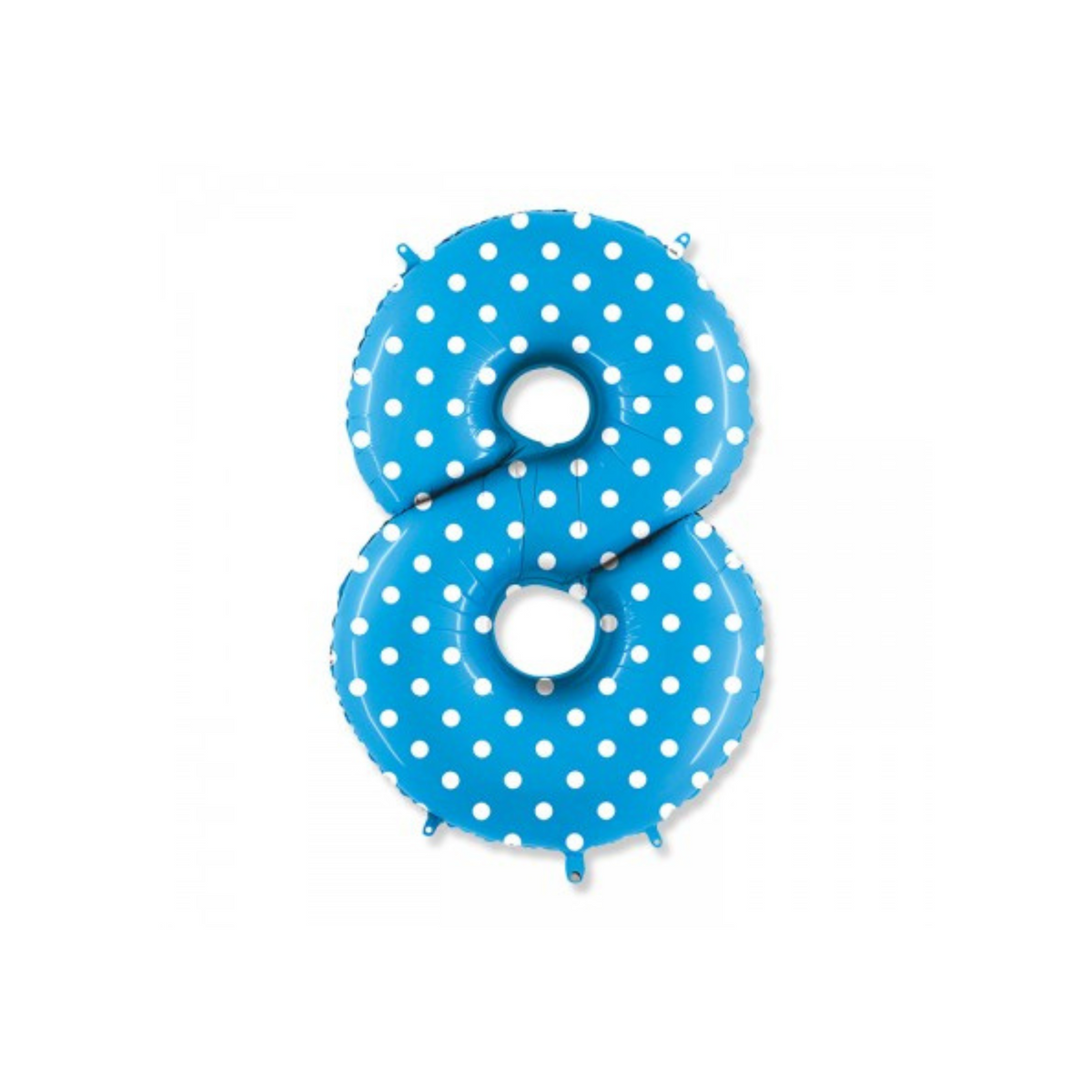 Pallone Foil Numero "8" Turchese Pois 40" - 102cm pz1