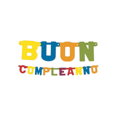 Festone Plastica "Buon Compleanno" Jumbo cm310x20 Multicolor pz1