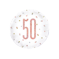Pallone Foil numero "50" Rose gold , 18”-45cm  pz1
