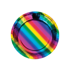 Rainbow Metallic Paper Plate cm23 pcs8