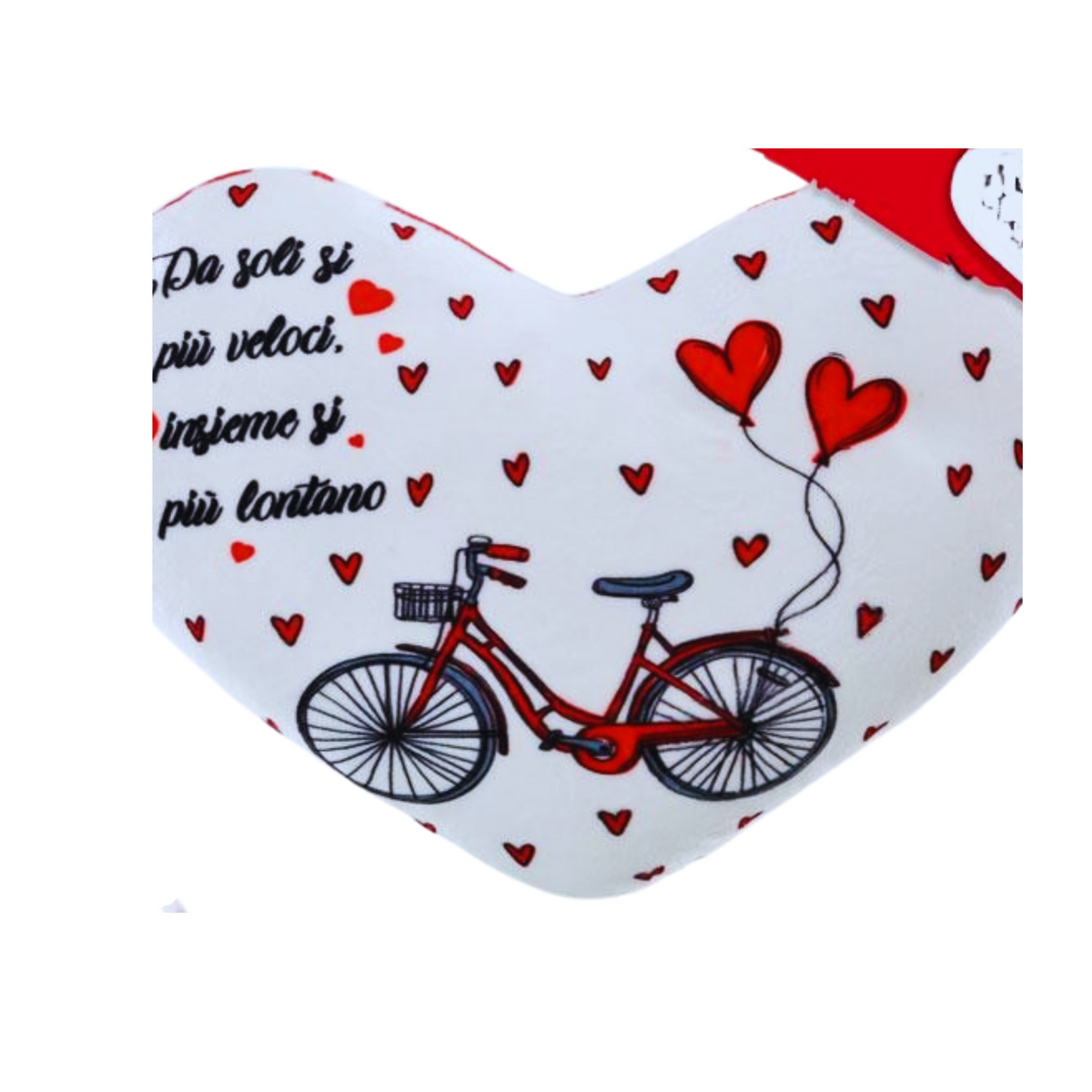 Cuscino Cuore San Valentino con Bicicletta Cm30 pz. 1 a cf.