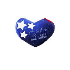 Cuscino Cuore Stellato Velluto Azzurro Cm30 pz. 1 a cf.