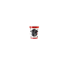 Bicchiere Carta Laurea Tocco "Graduation" cc250  pz 8 a cf.